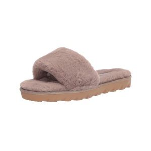 Chinese laundry Faux Fur Taupe sandals